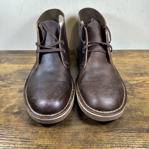 Clarks Bushacre 2 Desert Chukka Leather Brown 15522‎ Boots Shoe Men's Size 9 M - Picture 2 of 8